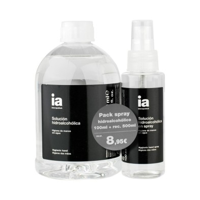 Interapothek spray solución hidroalcohólica 100ml + recarga 500ml Interapothek - 1