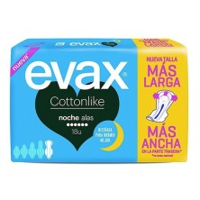 Evax compresas cottonlike noche alas 18und