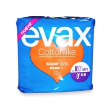 Evax compresas cottonlike super alas 12und