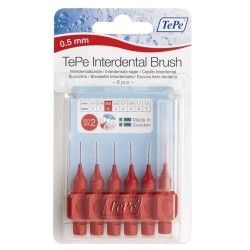 Tepe interdental 0,5 mm rojo 6 uds