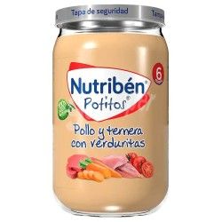 Nutribén potito jamón y ternera con menestra de verduras 235gr