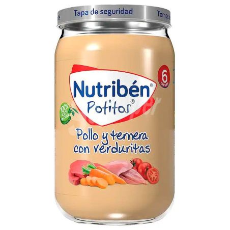 Nutribén potito jamón y ternera con menestra de verduras 235gr Nutriben - 1