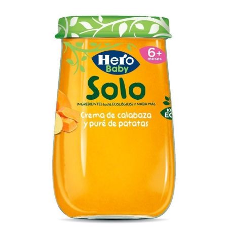 Hero baby solo ecológico crema de calabaza y puré de patatas 190g Hero - 1