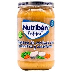 Nutribén potito suprema de merluza con guisantes y zanahoria 235g