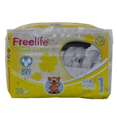 Freelife pañal bebecash 1 recien nacido 2-4kg 28uds Freelife - 1