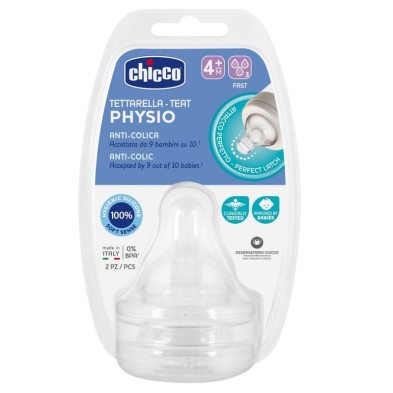 Chicco tetina physio silicona f/rapido 4m+ 2uds Chicco - 1