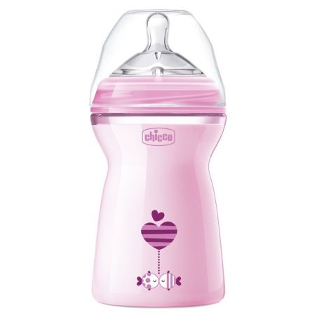 Chicco biberón natural feeling 6m+ rosa 330ml Chicco - 1