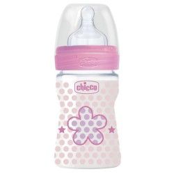 Chicco biberón silicona flujo normal rosa 150ml