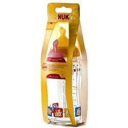 Nuk biberón cristal tetina látex boca ancha talla 1 240ml