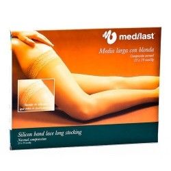 Media medilast larga blonda beige t/g