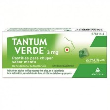 Tantum Verde 3mg 20 Pastillas Para Chupar Menta