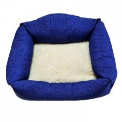 Siesta cama azul cojin borreguito 55 cm