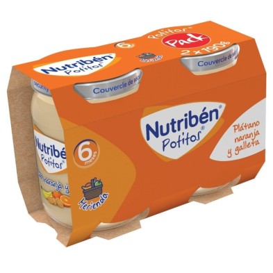 Nutribén potitos maranja y galleta 2x190g Nutriben - 1