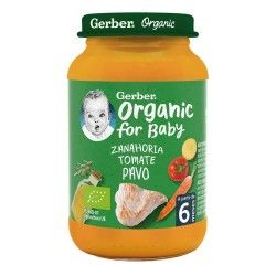 Gerber organic zanahoria, tomate y pavo 190g