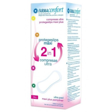 2 en 1 protegeslips maxi plus 24 uds Farmaconfort - 1