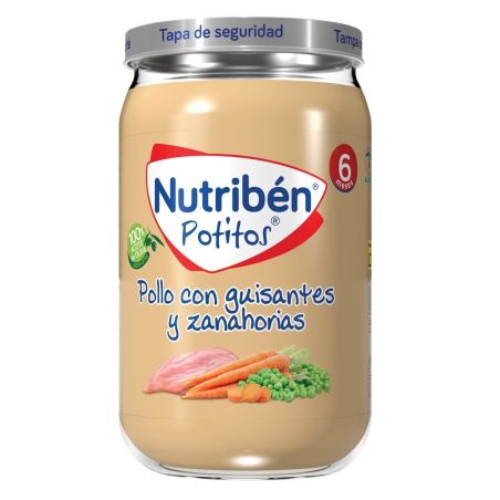 Nutribén potito pollo con guisantes y zanahoria 235gr Nutriben - 1