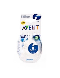 Avent classic tetina liquidos espesos +6m 2und