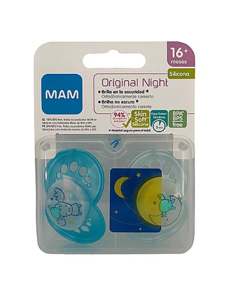 Man Baby Chupete mam night 16+ azul Magion - 1