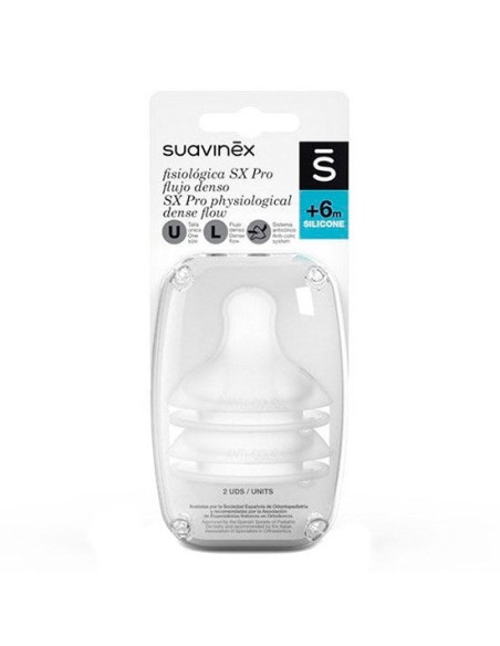 Suavinex tetina fisiologica flujo L silicona 2u Suavinex - 1