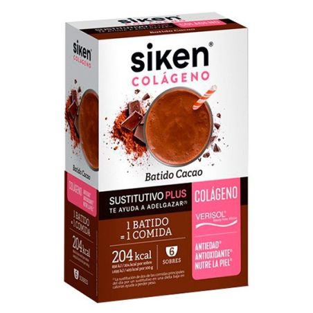 Siken batido sustitutivo cacao y colágeno 6 sobres Siken - 1