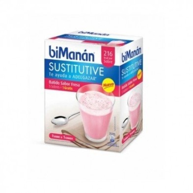 Bimanan batido de fresa 55 gr x 6 sobres Bimanan - 1